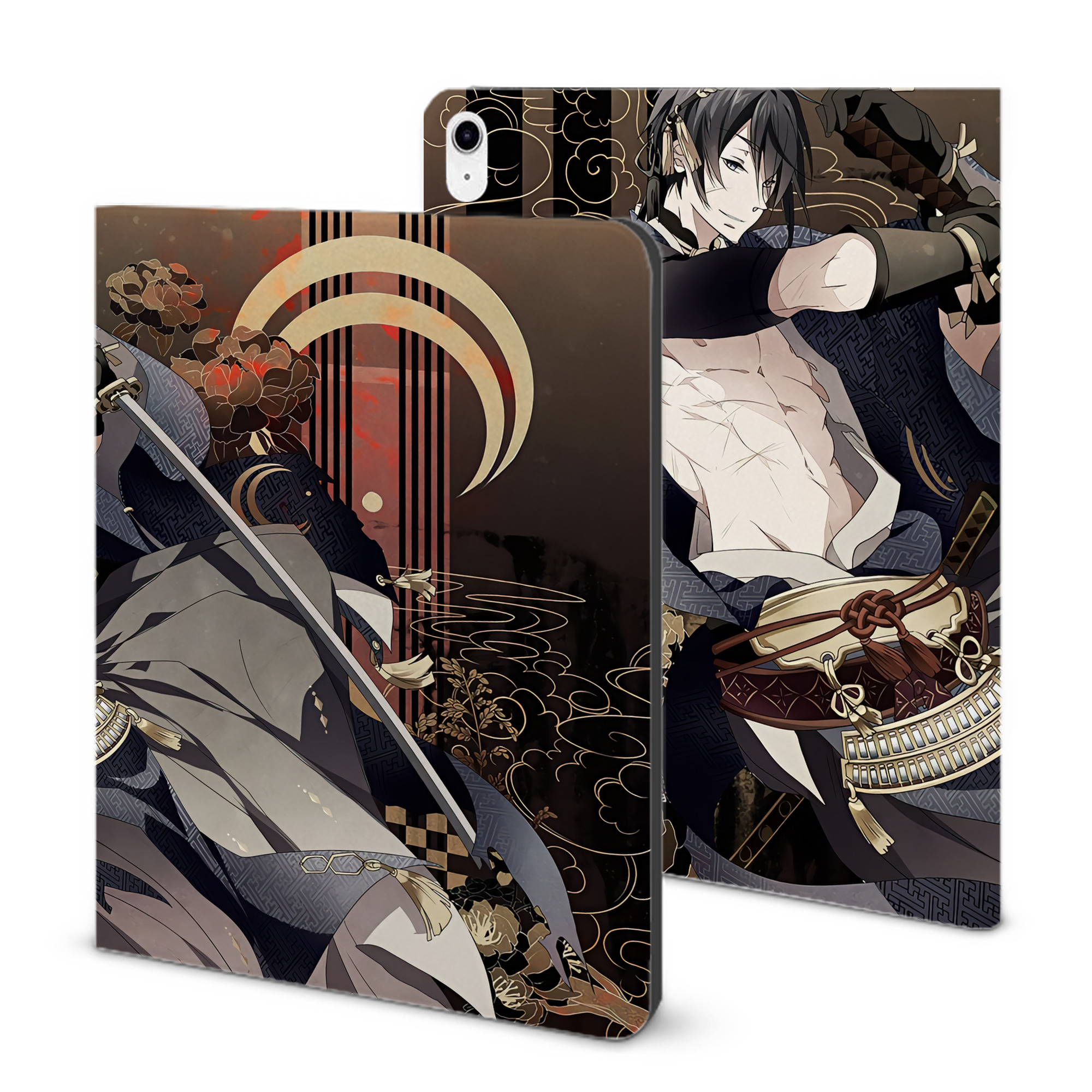 （画像用） 刀剣乱舞 Touken Ranbu IPad ケース ブック型 PUレザー TPU 耐衝撃 軽量 薄型 ペン収納なし 全面保護 IPad 各モデル対応